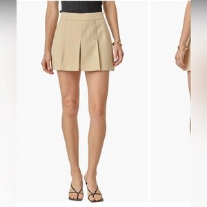 English Factory Pleated Twill Miniskort size M Taupe
